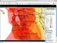 WEB-GIS - USA Seismic zone & hazards information and earthquakes history by example of California State (spatial data layers, PHGA zones, earthquakes incidents info, sample of Spatial Clustering of earthquakes incidents: scale 1:2M)